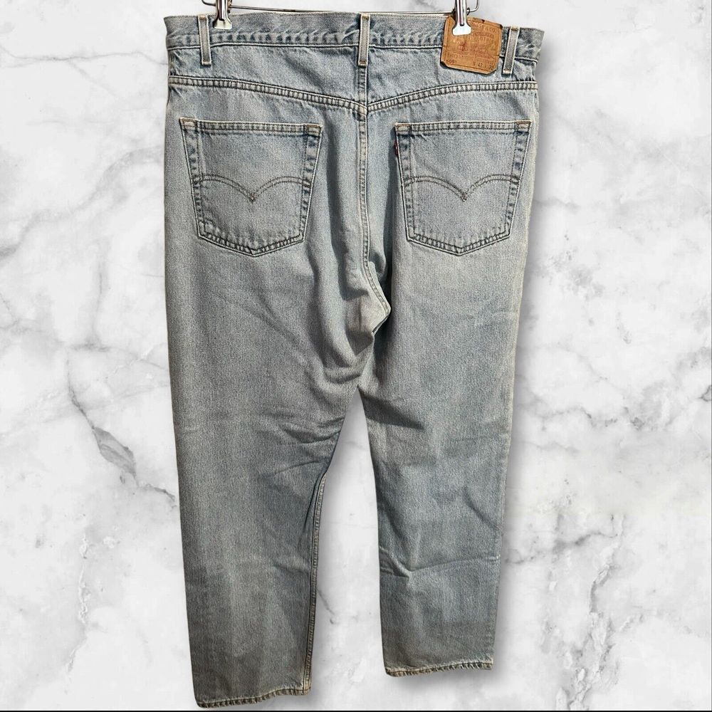 Levis 505 Jeans Men Size 42X30 (40x33) Denim Regular Fit Straight Leg Vintage - Picture 2 of 5